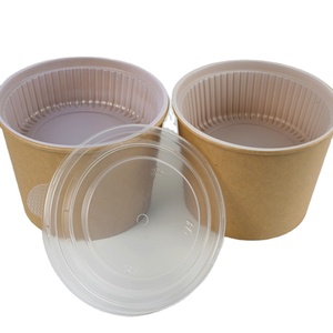 inside tray 1500ml disposable brown kraft paper bowl with lid