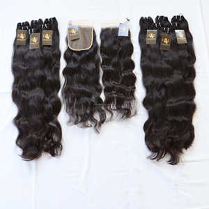 Mèches indiennes brutes, vierges, Loose Deep Wave, 100% cheveux humains crus avec Frontal 13x4 et 4x4 Lace Closure - Product Image 2