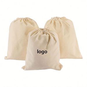 Sacs à cordon en coton naturel non blanchi pour l'emballage de bougies, idéaux pour les cadeaux, les jouets et les grains de café (vente en gros) - Product Image 1