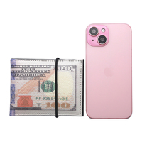 Dompet kulit Spot, klip kartu kredit ultra tipis untuk bisnis, dompet USD pria sederhana, tas kartu lipat ganda