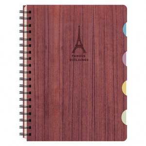 Wholesale Customized Retro Style <b>Spiral</b> Bound <b>Notebook</b> Wood Grain Design Business Planner Paper for Meetings for Promotional Use - Product Image 1