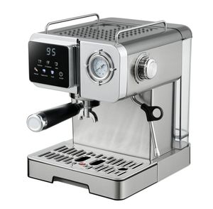 Cafetera Espresso Semiautomática Programable de Acero Inoxidable, Uso Comercial y Doméstico, Enchufe Europeo, Sistema de Preparación 20 Semi-automático - Product Image 1