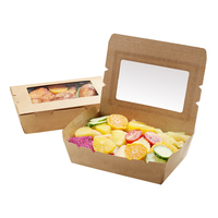 Boîte à lunch en papier kraft écologique avec fenêtre transparente Emballage à emporter personnalisé de qualité alimentaire pour salade, dessert et repas