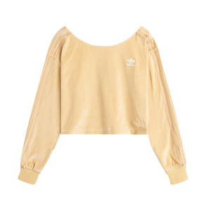 Sweat-shirts actifs en velours Adidas Ots pour femmes Beige/Hazy |   100% authentique - Product Image 1