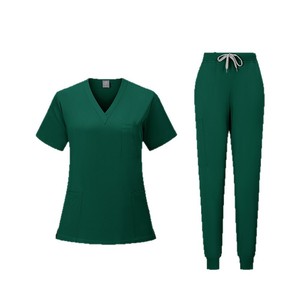Women's V-Neck <b>Scrub</b> <b>Set</b> Moisture Wicking Hospital Uniforms Split <b>Set</b> Tops And Pants For Medical Work - Product Image 5
