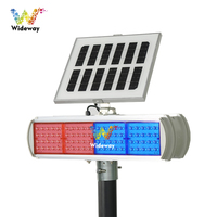 Luz de Advertencia Intermitente Roja y Azul LED con Energía Solar, Baliza Estroboscópica Inalámbrica, Señal de Seguridad y Disuasión para Propiedades Privadas
