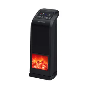 2023 flame effect 1800W oscillating tower ptc ceramic fan heater with remote control and timer,ETL certificate