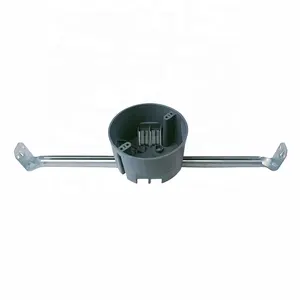 Hot Sale-20 Cu In-Material: PVC-Size:4'' Adjustable Range:15-24''-ROUND CEILING BOX WITH BAR HANGER-ETL Listed