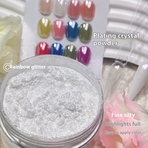 SH 1Jar 0.5g Polvo de Uñas con Efecto Espejo Aurora, Brillo Intenso, Cristal de Hielo, Luz de Luna, Pigmento Blanco para Uñas, Decoración de Manicura - Product Image 5