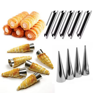 <span class=keywords><strong>Cuisine</strong></span> Acier Inoxydable Cuisson Cônes <span class=keywords><strong>Corne</strong></span> Pâtisserie Rouleau Gâteau Moule Spirale Cuit Croissants Tubes Cookie Dessert Outil - Product Image 1