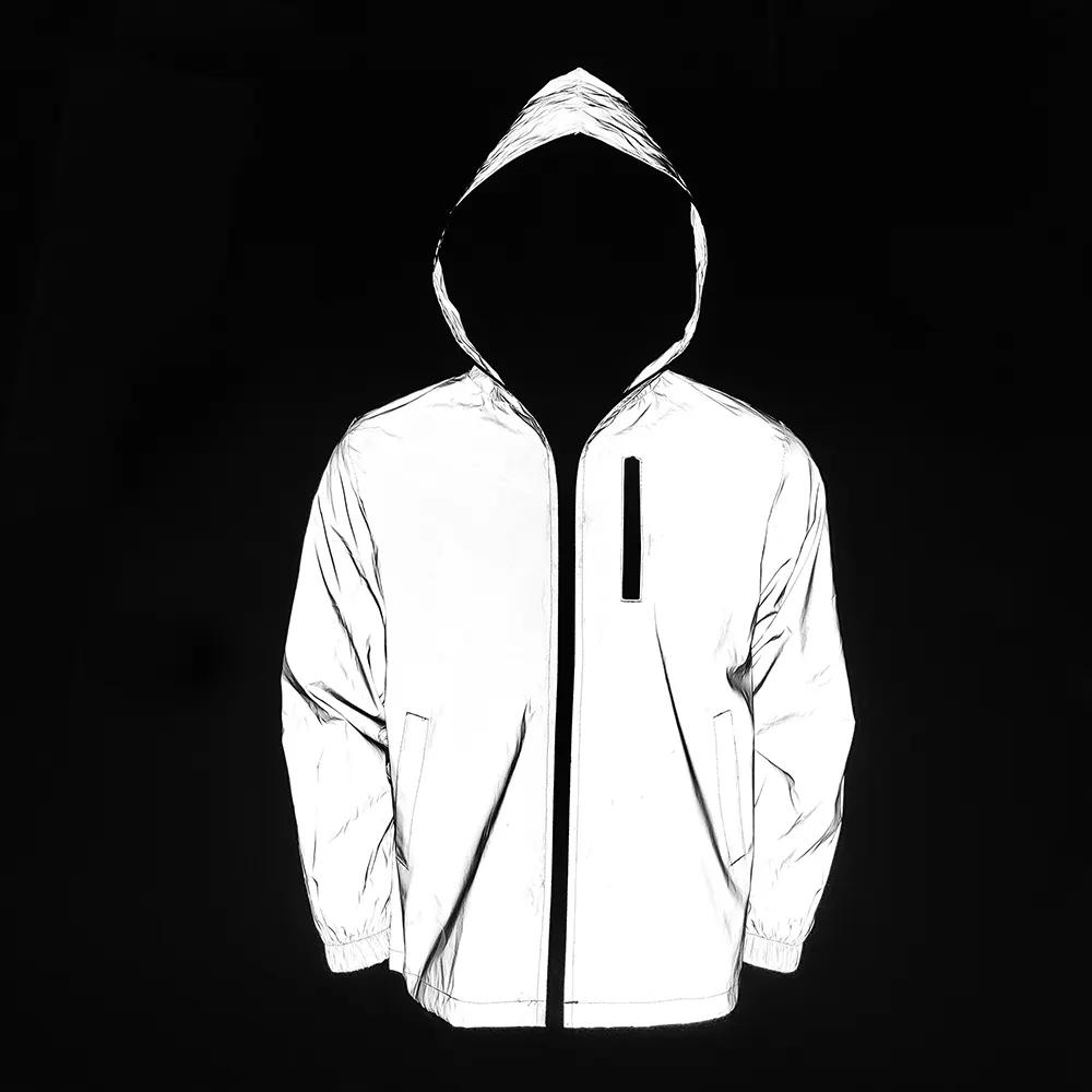 VCANFASHION hot sale low MOQ running polyester loose fashion reflective men's plus size jackets for men
