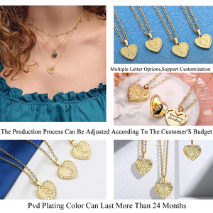 Charm Love nome personalizzato ragazze collana in acciaio inossidabile placcato oro 18 carati con lettera personalizzata cuore iniziale collana per donna - Product Image 4