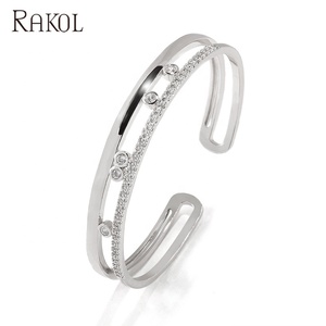 Rakol กำไลข้อมือแฟชั่นสตรีดูไบดอกไม้ BP2219สร้อยข้อมือกลวงกำไลข้อมือสตรี - Product Image 5