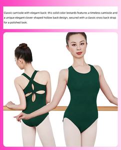 Maillot <span class=keywords><strong>de</strong></span> <span class=keywords><strong>Ballet</strong></span> para Mujer MiDee, Camisola con Espalda Descubierta en Forma <span class=keywords><strong>de</strong></span> Trébol y Tirantes Cruzados para Actuaciones y Entrenamiento - Product Image 2