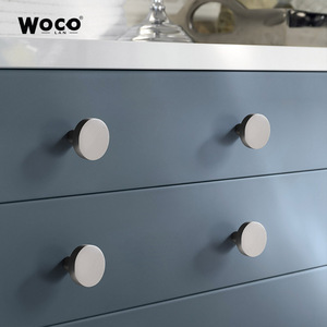 Woco Lan Cabinet <b>Knob</b> Single Hole Modern Minimalist Drawer Handle <b>Black</b> Wardrobe <b>Door</b> Metal Round Handle - Product Image 3