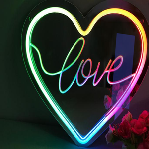 Customizável Wall-Mounted Neon Sign <span class=keywords><strong>LED</strong></span> Espelho Ilusório Cor Efeitos Transformador DC/AC Plug para Bar Shop Decoração do casamento - Product Image 1