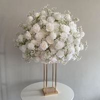 WG240003 Boule de fleurs blanches artisanales de qualité supérieure pour centre de table de mariage, idéale pour les banquets de luxe et la décoration de cérémonies en extérieur