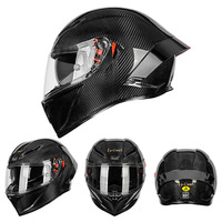 Casque de moto intégral léger en fibre de carbone, coque en carbone pour les motards occasionnels, tailles M-XXL, tissage carbone, visière teintée.