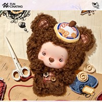 FUNCINATING MOCO BEAR Little Footprints Album Series Plush Blind Box Cute Bear Plush Pendant Bag Ornament Collectible Toys Gift