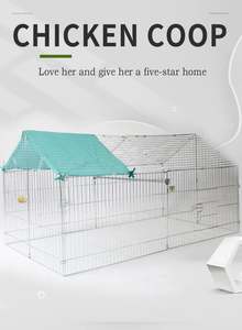 Köpek kafesi fabrika toptan taşınabilir dayanıklı evcil hayvan kafesi büyük uzay kolay monte tavşan ve tavuk tel Run <span class=keywords><strong>Coop</strong></span> tavuklar tavşanlar için - Product Image 6