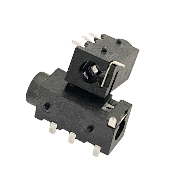 DAJIANG Manufacturer 3020D 3.5mm Female Aux Audio Connector Jack Socket (Copper & Plastic Black 5-Pin) for Headphone