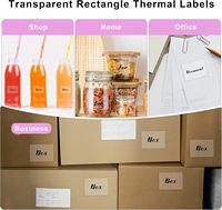 Etiqueta Adhesiva Térmica Transparente Personalizada de Fábrica de 2x2 Pulgadas, Impresión Nítida Resistente a Desgarros y a Prueba de Agua, Aceite, Polvo y Desgaste
