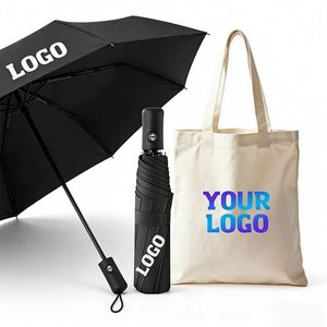 Fully Automatic Compact for Sunny Rainy Wind Resistant Paraguas Promo Business Gift 3 <b>Folding</b> Umbrella With Logo - Product Image 1