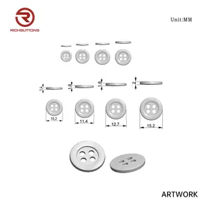 Custom Zinc Alloy White Metal Sewing Buttons With Logo 2 Holes Gold 4 Holes Buttons For Blouses