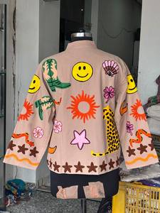 เสื้อแจ็คเก็ตผ้าฝ้ายปักมือลายการ์ตูน คอจีน แขนยาว สไตล์โบฮีเมียนสำหรับฤดูใบไม้ผลิ - Product Image 6