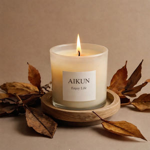 AIKUN - Vaso de Vidrio Esmerilado para Velas Aromáticas, con Paredes Gruesas y Laterales Rectos, para Decoración de Bodas y Regalos, Venta al por Mayor - Product Image 3