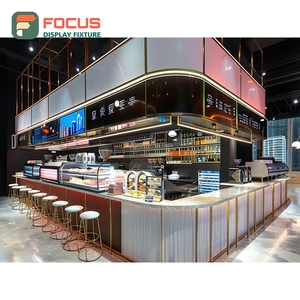 ชั้นวางกาแฟแบบร่วมสมัย ชั้นวางถุงเมล็ดกาแฟทรงสูง ลายไม้ ชั้นวางโชว์สินค้าในร้าน - Product Image 1