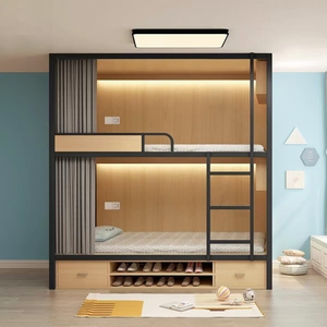 Усиленная стальная кровать-чердак с деревянным каркасом и лестницей для подростков, прочная и устойчивая, для дома и спальни - Product Image 1