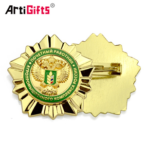 Die Cast Quân Sự Huy Hiệu Quân Đội Cảnh Sát Trưởng Sao Tùy Chỉnh Men Kim Loại Huy Hiệu - Product Image 1