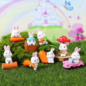 Cute PVC Bunny Cake Toppers Miniature Landscape Decor <b>Easter</b> Craft <b>Ornament</b> Reusable - Product Image 1