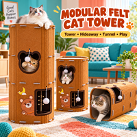Maison pour chat en feutre personnalisée, pliable, tour modulaire pour chat, lit pour animal de compagnie d'intérieur, meubles modulaires pour chat, OEM ODM