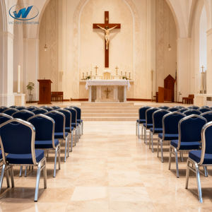 Silla de Iglesia acolchada de lujo con respaldo alto <span class=keywords><strong>para</strong></span> auditorio acolchado barato de alta precisión, <span class=keywords><strong>sillas</strong></span> de Metal acolchadas de dimensiones al por mayor <span class=keywords><strong>para</strong></span> Iglesia - Product Image 5