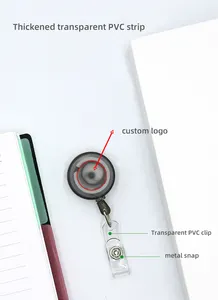 Bobine de porte-badge rétractable robuste bobine d'insigne de nom d'infirmière médicale bobine de badge de nom rétractable avec pince crocodile en métal