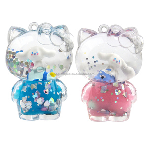 アクリルファッション ハローキティ 猫 浮遊液体バブル液体キーホルダー ファッションアニメ漫画キーリング - Product Image 6