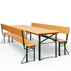Mesa Rectangular Plegable Ligera de Madera y Metal Estilo Rústico con Patas Metálicas Plegables para Uso en Entradas y Villas - Product Image 2
