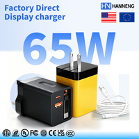 Super UK PLUG 3-in-65W Kabel Tipe-C Retractable Pengisi Daya Desktop PD Pengisian Cepat Aksesoris Grosir Pengisi Daya untuk Ponsel Laptop