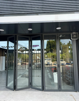 Porte coulissante à rupture de pont thermique pour projets résidentiels, porte accordéon en aluminium et verre pour balcon et terrasse