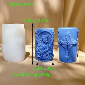 3 stili di padre gesus candele di Pasqua, gesso, resina, sapone, <span class=keywords><strong>torta</strong></span>, stampo in Silicone - Product Image 4