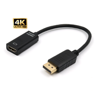 Câble adaptateur mâle-femelle plaqué or DP personnalisé, blindage tressé, angle droit, longueur 16 cm, projecteur 4K HDTV 30AWG CCS