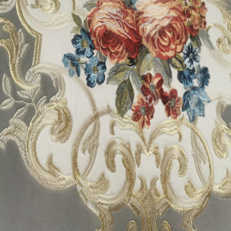 Оптовая продажа, яркая вискоза, полиэстер, вышивка, голландский бархат, ткань из чистого бархата