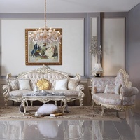 Traditionelles Design Wohnzimmer-Möbelset Klassische Goldfolie Massivholz-Schnitzerei Chaiselongue Relaxsessel Esszimmer