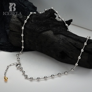 Ingrosso ICEBELA moda moda alta gioielli 92 argento Sterling collane argento minimalista perline catena per le donne - Product Image 1