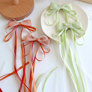 New Chinese style ribbon <b>bow</b> children's hair <b>clip</b> Hanfu girls' headdress accessories tassel braided <b>bow</b> hair - Product Image 4