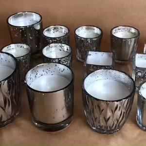 Venta al por mayor vaso de vidrio galvanizado contenedor aceite esencial plata <span class=keywords><strong>Perfume</strong></span> hecho a mano <span class=keywords><strong>mercurio</strong></span> perfumado velas de soja - Product Image 4