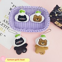 Articles cadeaux : Porte-clés chat Kawaii ail, Breloque sac petit ours, Mini animaux en peluche, Porte-clés sac en peluche personnalisé