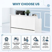 Comptoir de réception pour entreprise de médias, bureau de caisse convertible moderne de luxe en marbre écologique, table de service tendance pour hôtel
